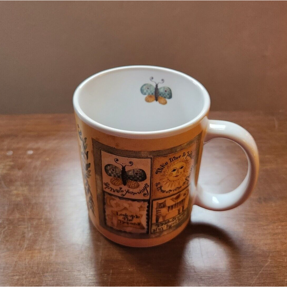 Coffee Cup 2000 Lang and Wise Collector Mugs "Live Simply" Karen Hillard Crouch